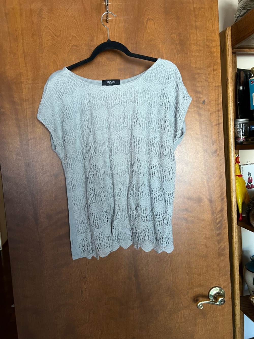 Verve Ami Light Gray and Brown Bundle Lace  Knit Women's Tops